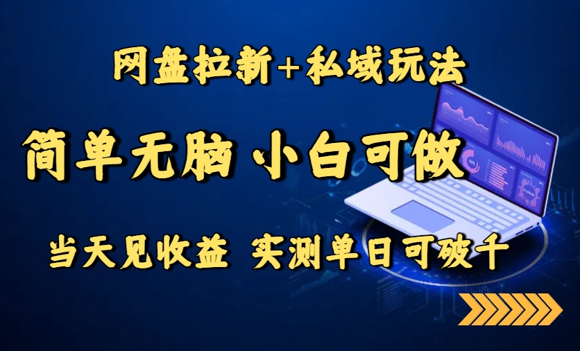 网盘拉新+私域玩法,简单无脑,小白可做,当天见收益,实测单日可破千-猴哥VIP资源站
