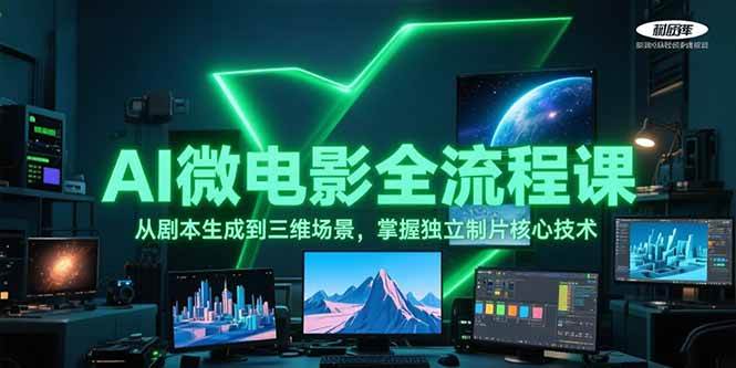 AI微电影全流程课，从剧本生成到三维场景，掌握独立制片核心技术-猴哥VIP资源站