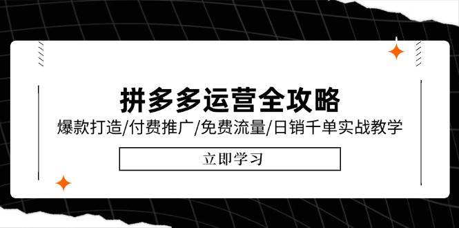 （15085期）拼多多运营全攻略，爆款打造/付费推广/免费流量/日销千单实战教学/6月更新-猴哥VIP资源站