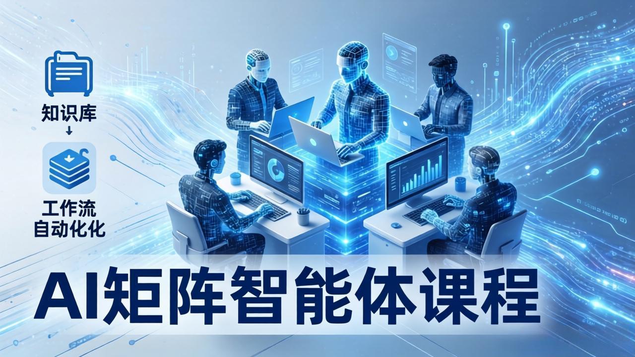 AI矩阵智能体实战：100个数字员工批量生产内容，文本知识库+工作流自动化全搞定-猴哥VIP资源站