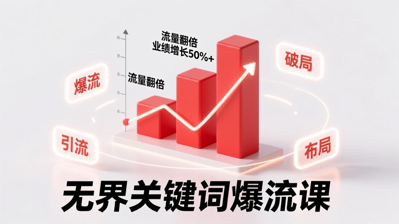 无界关键词爆流课，破局布局逻辑、阶段精准引流，实现流量翻倍，店铺业绩增长50%+。-猴哥VIP资源站