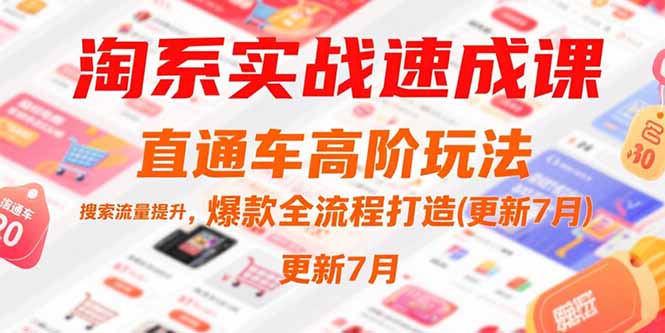 淘系实战速成课，直通车高阶玩法，搜索流量提升，爆款全流程打造(更新7月-猴哥VIP资源站