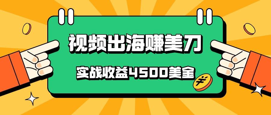 国内爆款视频出海赚美刀，实战收益4500美金，批量无脑搬运，无需经验直接上手-猴哥VIP资源站