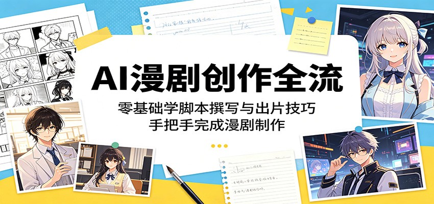 AI漫剧创作全流程:零基础学脚本撰写与出片技巧,手把手完成漫剧制作-猴哥VIP资源站