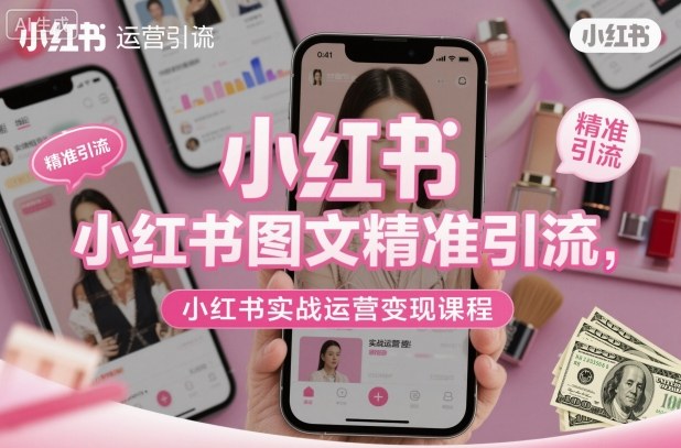 小红书图文精准引流,小红书实战运营变现课程-猴哥VIP资源站