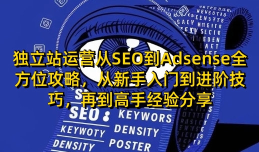 独立站运营从SEO到Adsense全方位攻略，从新手入门到进阶技巧，再到高手经验分享-猴哥VIP资源站