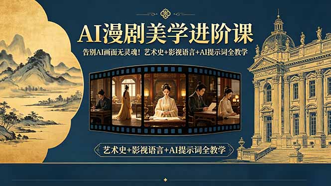 告别AI画面无灵魂！AI漫剧美学进阶课-更新，艺术史+影视语言+AI提示词全教学-猴哥VIP资源站