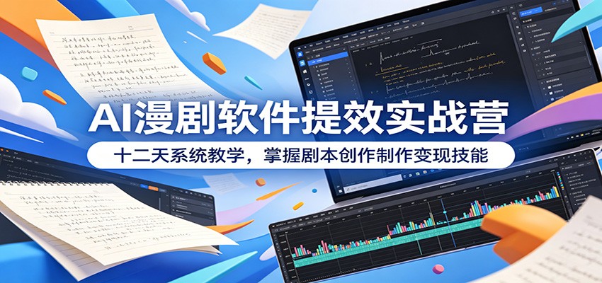 AI漫剧软件提效实战营:十二天系统教学,掌握剧本创作制作变现技能-猴哥VIP资源站