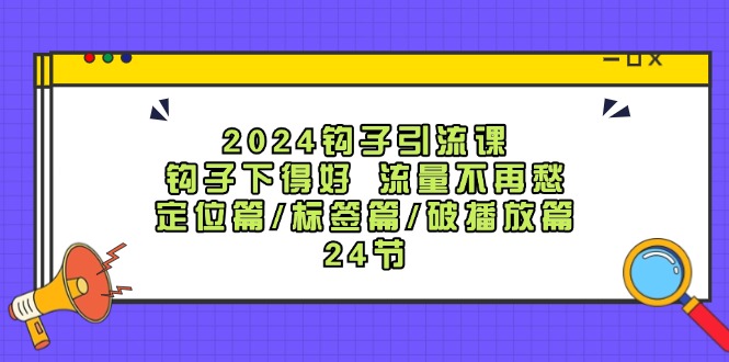 2024钩子引流课：钩子下得好流量不再愁，定位篇/标签篇/破播放篇/24节-猴哥VIP资源站