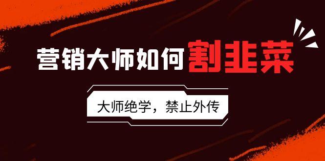 营销大师如何割韭菜：流量大师/讲故事大师/话术大师/卖货大师/成交大师/…-猴哥VIP资源站
