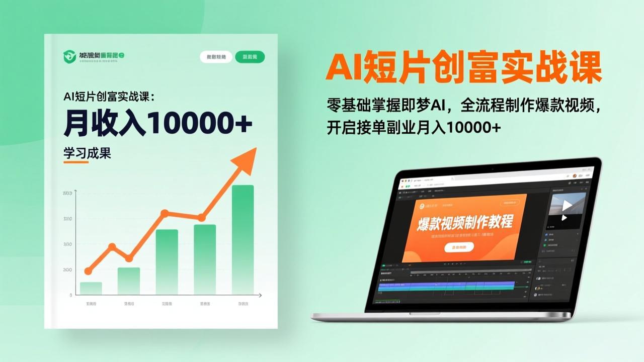 AI短片创富实战课：零基础掌握即梦AI，全流程制作爆款视频，开启接单副业月入10000+(更新-猴哥VIP资源站