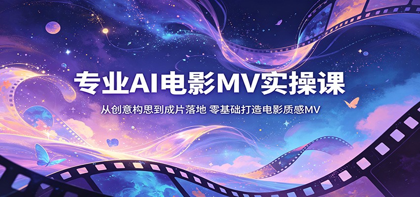 专业AI电影MV实操课:从创意构思到成片落地,零基础打造电影质感MV-猴哥VIP资源站