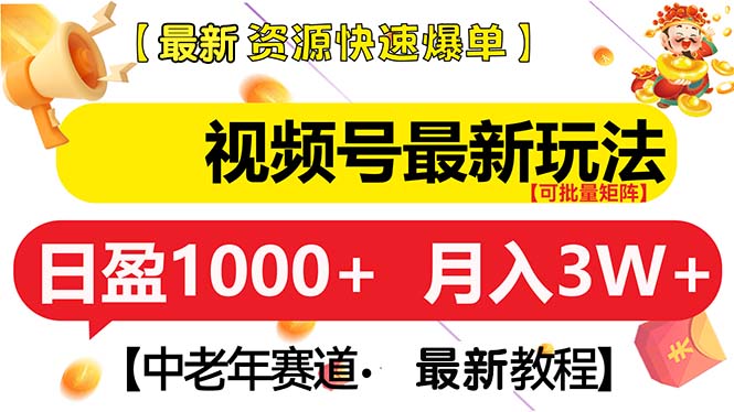 视频号最新玩法 中老年赛道 月入3W+-猴哥VIP资源站