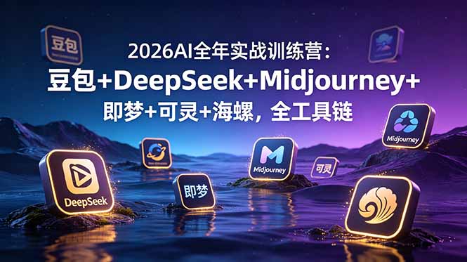 2026AI全年实战训练营:豆包+DeepSeek+Midjourney+即梦+可灵+海螺,全工具链-猴哥VIP资源站