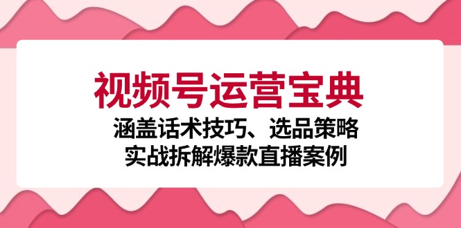 视频号运营宝典：涵盖话术技巧、选品策略、实战拆解爆款直播案例-猴哥VIP资源站