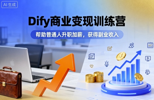 Dify商业变现训练营，帮助普通人升职加薪，获得副业收入-猴哥VIP资源站