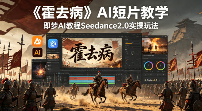 《霍去病》AI短片教学,即梦AI教程Seedance2.0实操玩法-猴哥VIP资源站