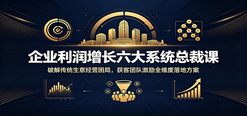 企业利润增长六大系统总裁课:破解传统生意经营困局,获客团队激励全维度落地方案-猴哥VIP资源站