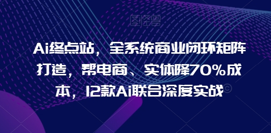 Ai终点站，全系统商业闭环矩阵打造，帮电商、实体降70%成本，12款Ai联合深度实战【0906更新】-猴哥VIP资源站