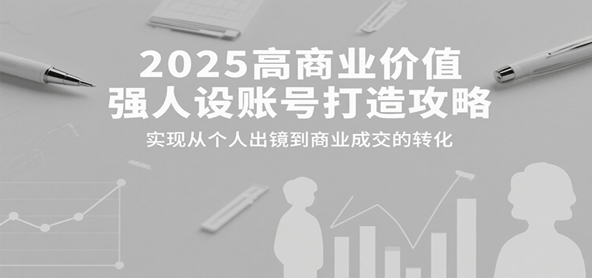 2025高商业价值强人设账号打造攻略,实现从个人出镜到商业成交的转化-猴哥VIP资源站