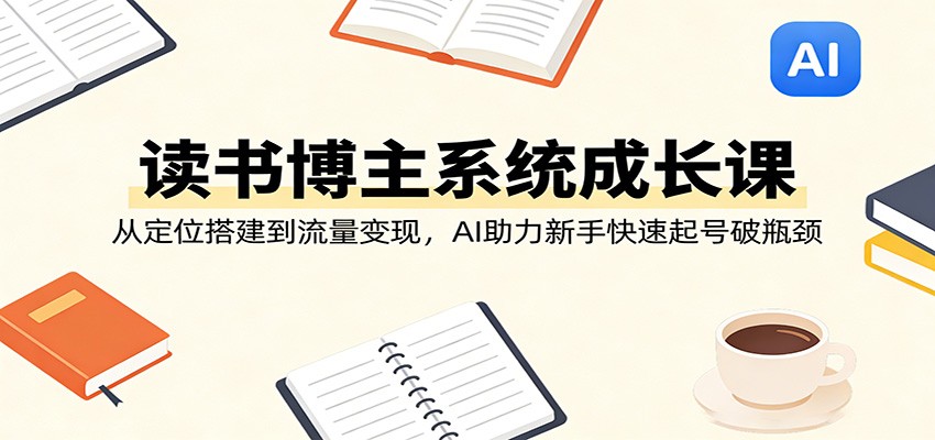 读书博主系统成长课：从定位搭建到流量变现，AI助力新手快速起号破瓶颈-猴哥VIP资源站