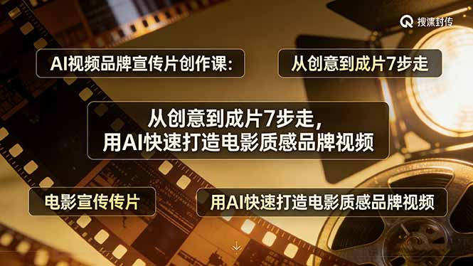 AI视频品牌宣传片创作课:从创意到成片7步走,用AI快速打造电影质感品牌视频-猴哥VIP资源站