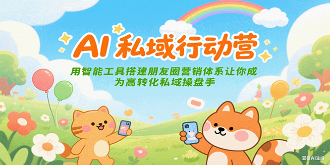 AI私域行动营：用智能工具搭建朋友圈营销体系让你成为高转化私域操盘手-猴哥VIP资源站