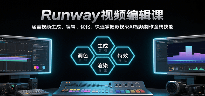 Runway视频编辑课，涵盖视频生成、编辑、优化，快速掌握影视级AI视频制作全栈技能-猴哥VIP资源站