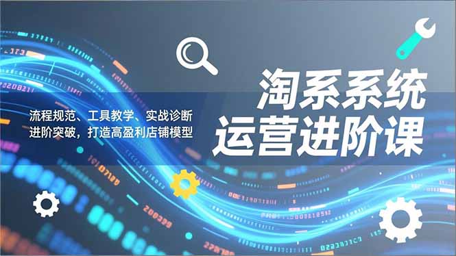 淘系系统运营进阶课2.0，流程规范、工具教学、实战诊断，进阶突破，打造高盈利店铺模型-猴哥VIP资源站