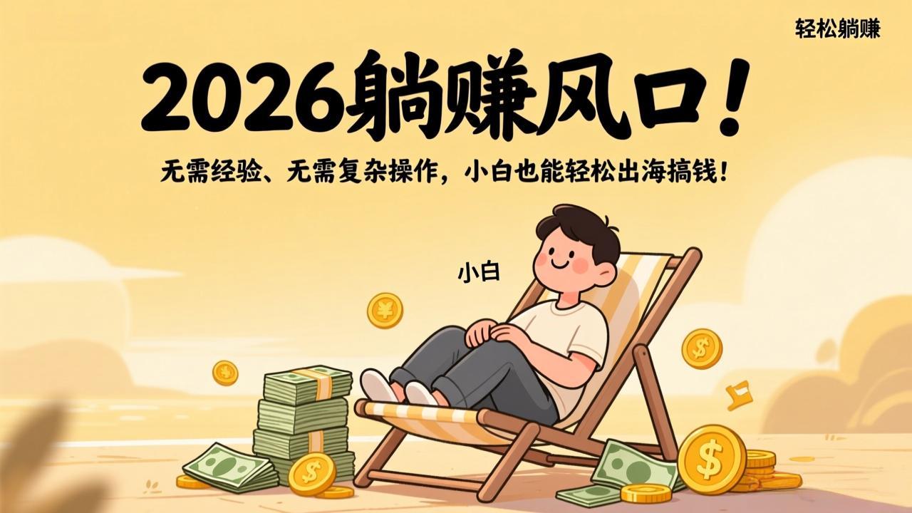 2026躺赚风口！无需经验、无需复杂操作，小白也能轻松出海搞钱！-猴哥VIP资源站