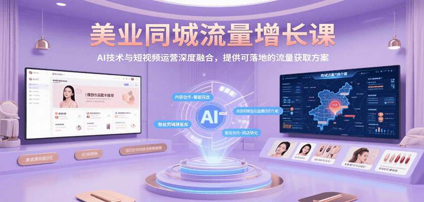 美业同城流量增长课，AI技术与短视频运营深度融合，提供可落地的流量获取方案-猴哥VIP资源站