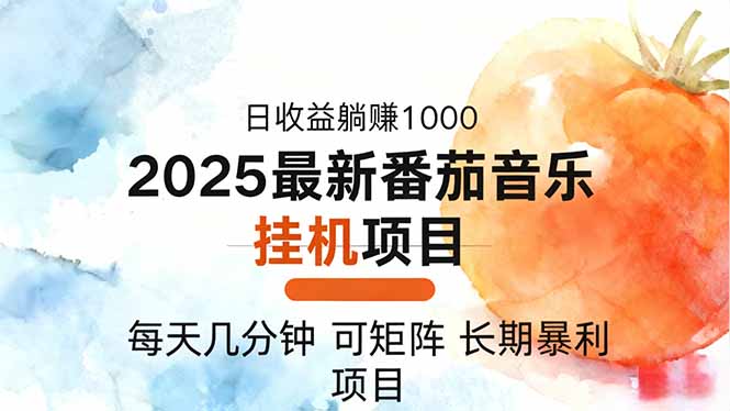 2025年最新番茄音乐人挂机项目，每天几分钟，月入1000＋，可矩阵，一台…-猴哥VIP资源站