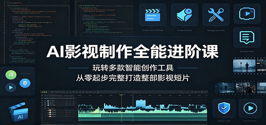 AI影视制作全能进阶课：玩转多款智能创作工具，从零起步完整打造整部影视短片-猴哥VIP资源站