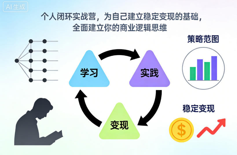 个人闭环实战营，为自己建立稳定变现的基础，全面建立你的商业逻辑思维-猴哥VIP资源站
