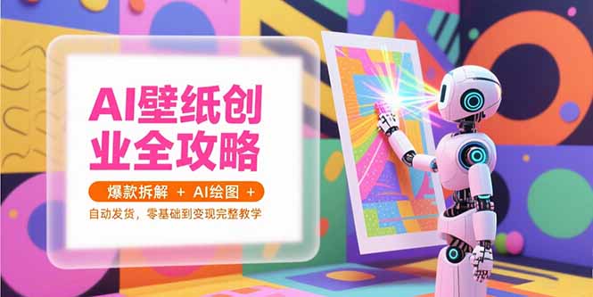 AI壁纸创业全攻略,爆款拆解+AI绘图+自动发货,零基础到变现完整教学-猴哥VIP资源站