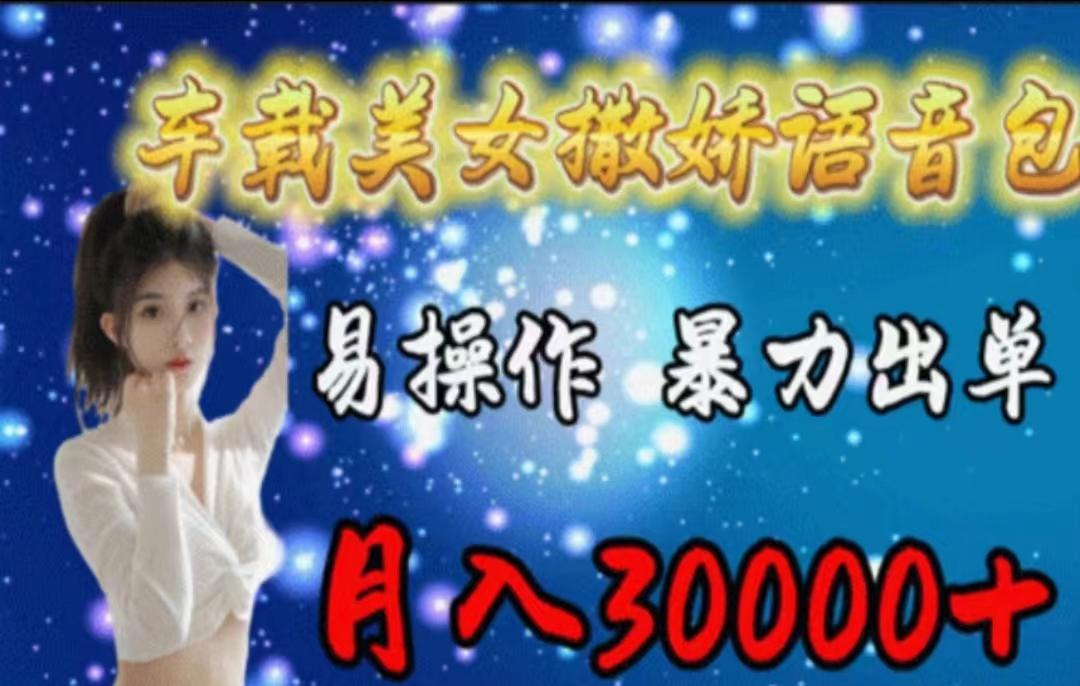 车载美女撒娇语音包，执行就出单，月入3000＋，小白看完课程就能马上实操-猴哥VIP资源站