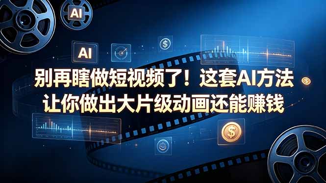 别再瞎做短视频了!这套 AI 方法让你做出大片级动画还能赚钱【原创双语字幕】-猴哥VIP资源站