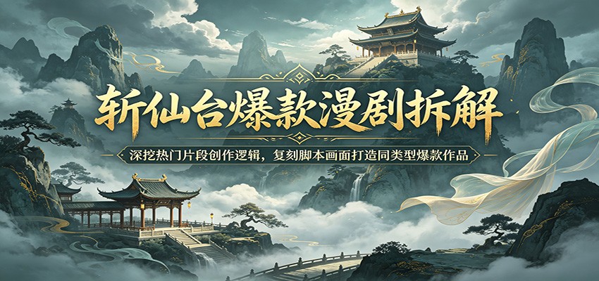 斩仙台爆款漫剧拆解：深挖热门片段创作逻辑，复刻脚本画面打造同类型爆款作品-猴哥VIP资源站