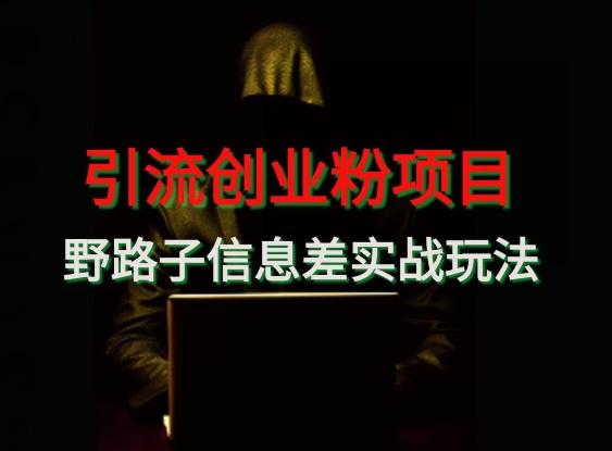 【引流创业粉】野路子信息差玩法实战教学-猴哥VIP资源站