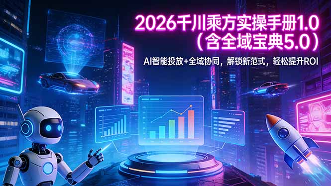 2026 千川乘方实操手册 1.0(含全域宝典 5.0-猴哥VIP资源站