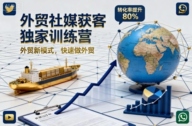 外贸社媒获客独家训练营，截流+AI矩阵，快速跑通外贸新路径-猴哥项目网