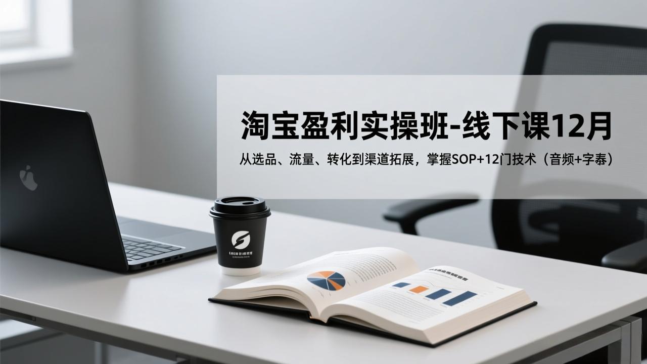 淘宝盈利实操班-线下课12月，从选品、流量、转化到渠道拓展，掌握SOP+12门技术(音频+字幕-猴哥VIP资源站