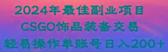 2024年最佳副业项目 CSGO饰品装备交易 轻易操作单账号日入200+-猴哥VIP资源站