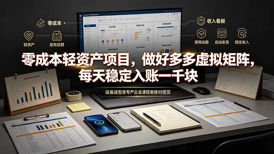 拼多多虚拟店铺全自动矩阵,零成本撬动日入1000+轻资产项目-创享网
