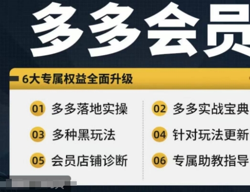 拼多多会员，拼多多实战宝典+实战落地实操，从新手到高阶内容全面覆盖-猴哥VIP资源站