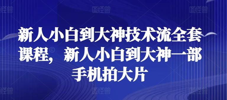 新人小白到大神技术流全套课程,新人小白到大神一部手机拍大片-猴哥VIP资源站