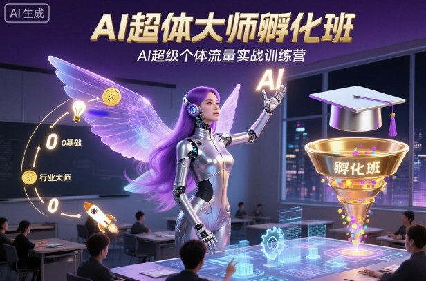 AI超体大师孵化班,AI超级个体流量实战训练营-猴哥VIP资源站