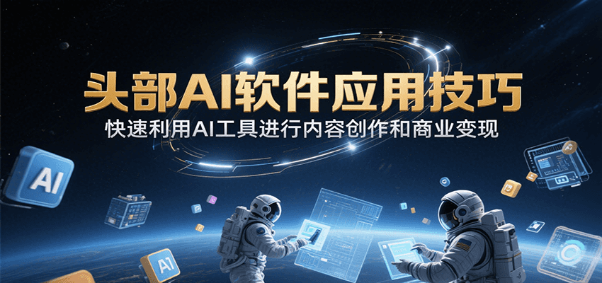头部AI软件应用技巧，快速利用AI工具进行内容创作和商业变现-猴哥VIP资源站