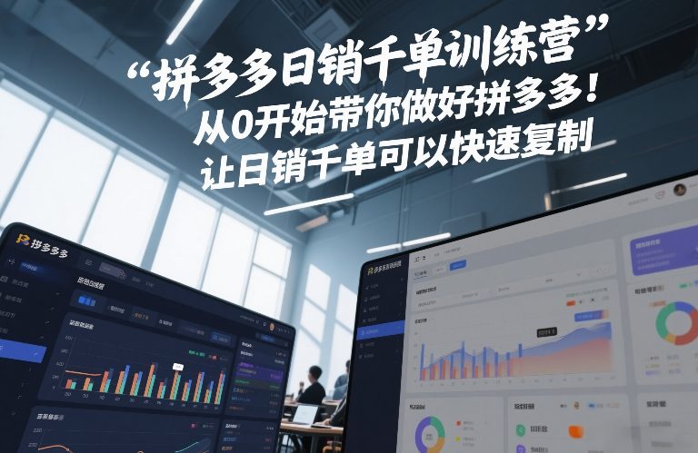 拼多多日销千单训练营,从0开始带你做好拼多多,让日销千单可以快速复制(更新26年5月)-猴哥VIP资源站