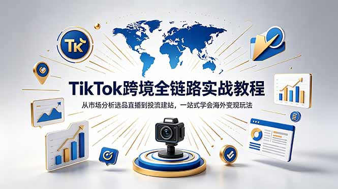 TikTok+独立站跨境基础全套教程,拆解平台盈利逻辑,新手从零跑通变现全流程-猴哥VIP资源站
